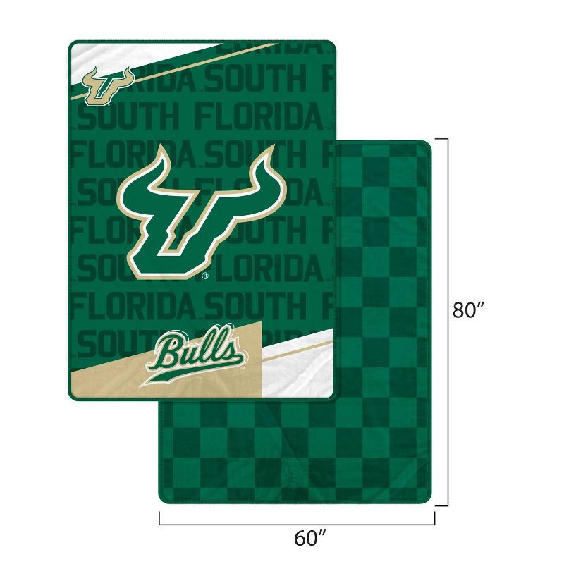 slide 3 of 3, NCAA South Florida Bulls Diagonal Ghost Checker Double Sided Blanket, 1 ct