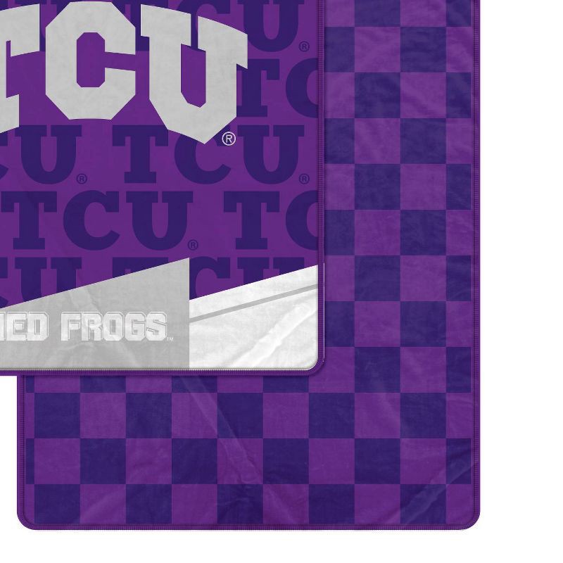 slide 2 of 3, NCAA TCU Horned Frogs Diagonal Ghost Checker Double Sided Blanket, 1 ct