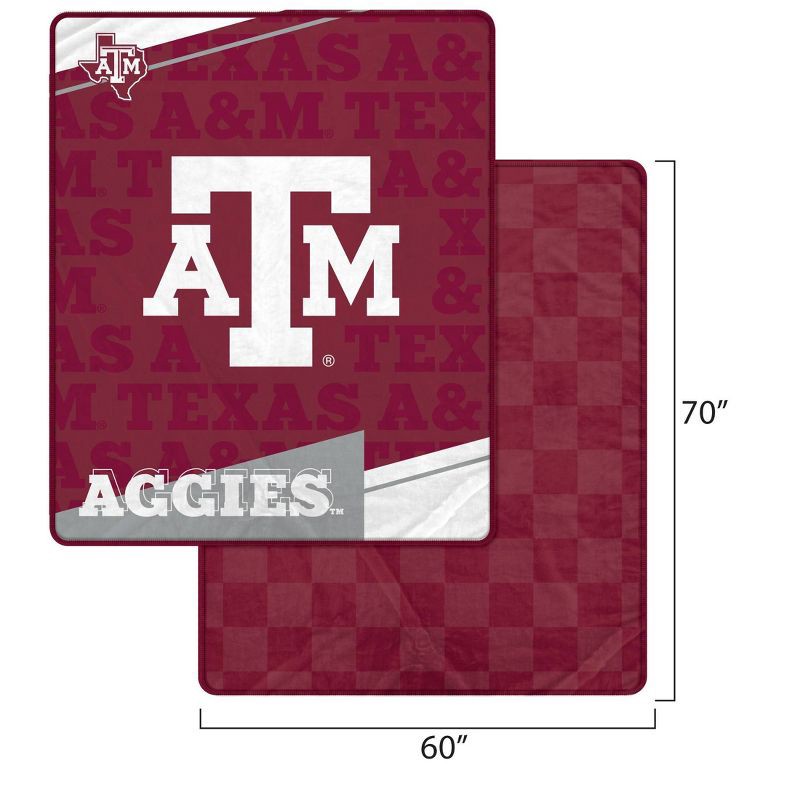 slide 3 of 3, NCAA Texas A&M Aggies Diagonal Ghost Checker Double Sided Blanket, 1 ct