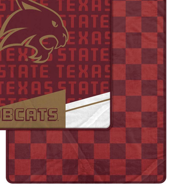 slide 2 of 3, NCAA Texas State Bobcats Diagonal Ghost Checker Double Sided Blanket, 1 ct