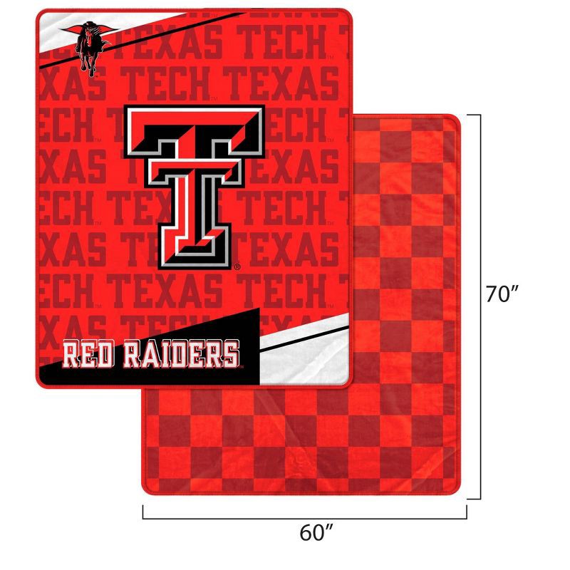 slide 3 of 3, NCAA Texas Tech Red Raiders Diagonal Ghost Checker Double Sided Blanket, 1 ct
