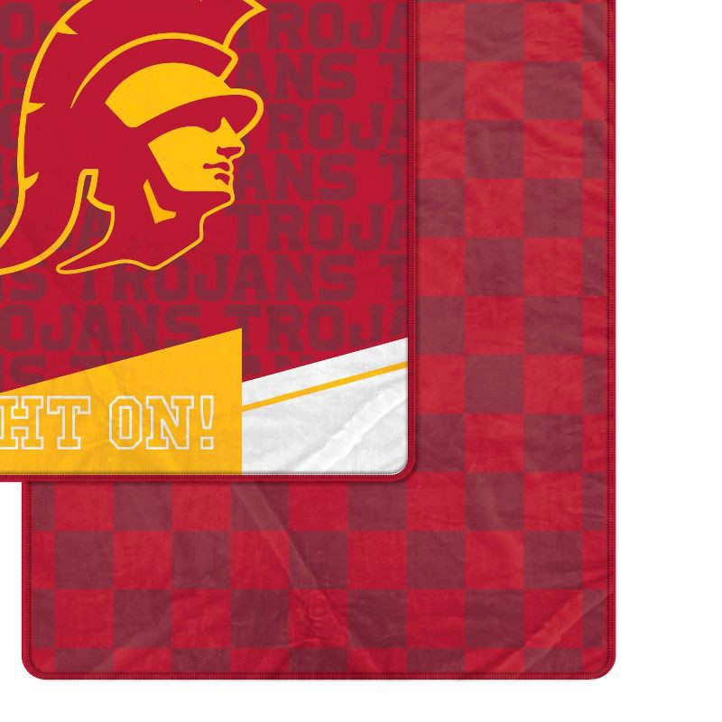 slide 2 of 3, NCAA USC Trojans Diagonal Ghost Checker Double Sided Blanket, 1 ct