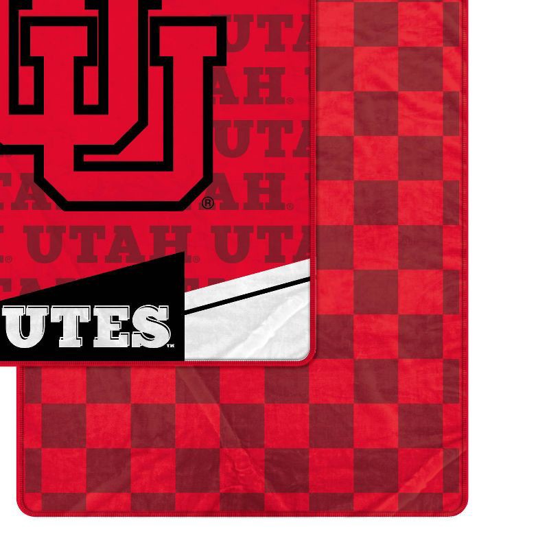 slide 2 of 3, NCAA Utah Utes Diagonal Ghost Checker Double Sided Blanket, 1 ct