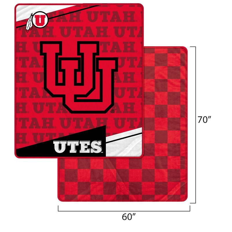 slide 3 of 3, NCAA Utah Utes Diagonal Ghost Checker Double Sided Blanket, 1 ct