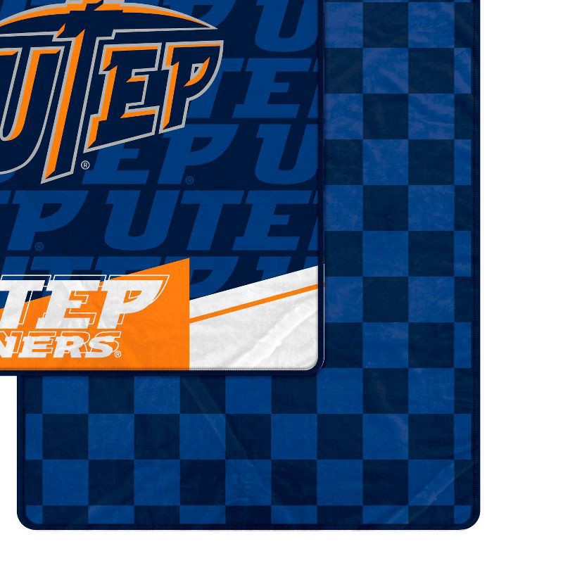 slide 2 of 3, NCAA UTEP Miners Diagonal Ghost Checker Double Sided Blanket, 1 ct