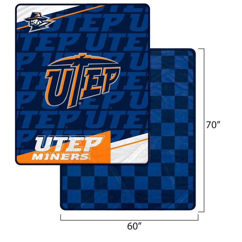 slide 3 of 3, NCAA UTEP Miners Diagonal Ghost Checker Double Sided Blanket, 1 ct