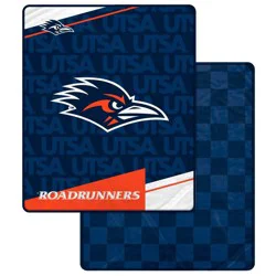 NCAA UTSA Roadrunners Diagonal Ghost Checker Double Sided Blanket