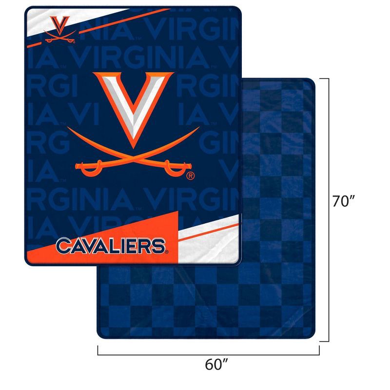 slide 3 of 3, NCAA Virginia Cavaliers Diagonal Ghost Checker Double Sided Blanket, 1 ct