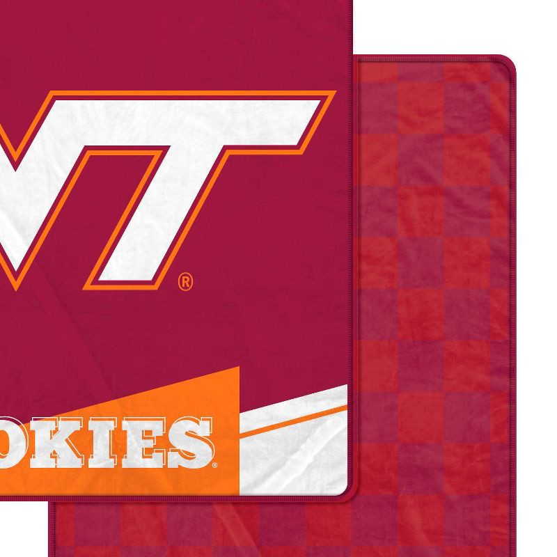 slide 2 of 3, NCAA Virginia Tech Hokies Diagonal Ghost Checker Double Sided Blanket, 1 ct