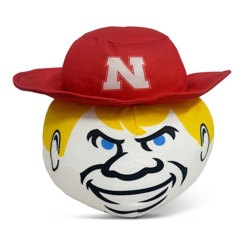 slide 1 of 1, NCAA Nebraska Cornhuskers 8" Round Mascot Pillow, 1 ct