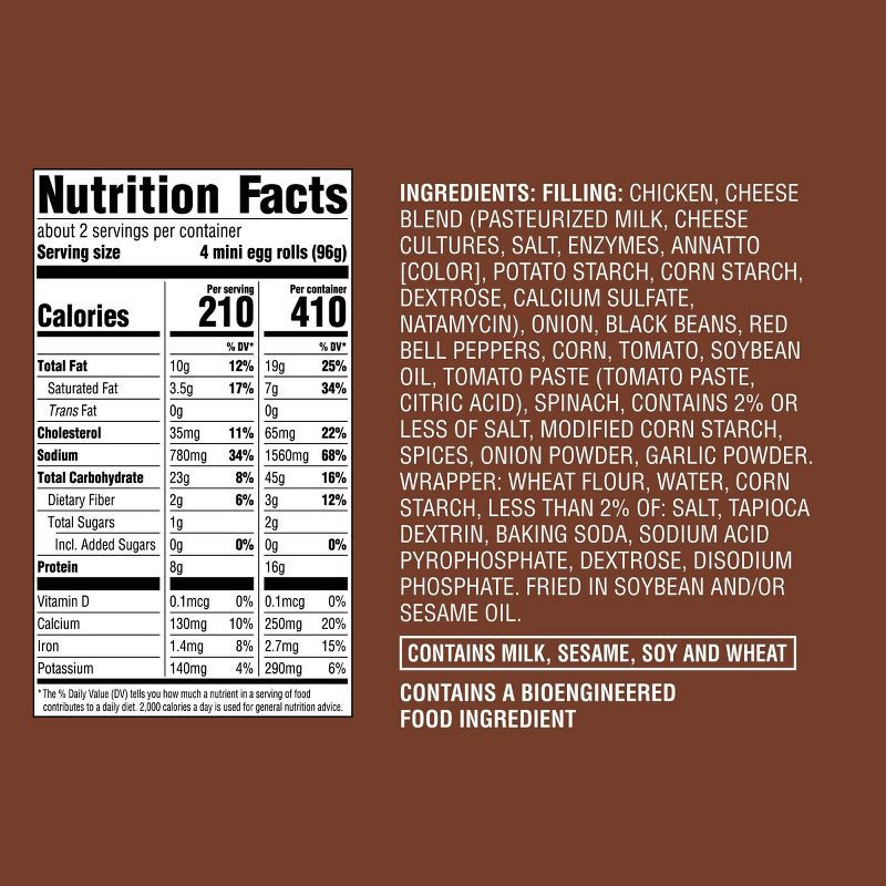 slide 4 of 4, Frozen Southwest Chicken Mini Egg Rolls - 8.1oz/9ct - Good & Gather™, 8.1 oz, 9 ct