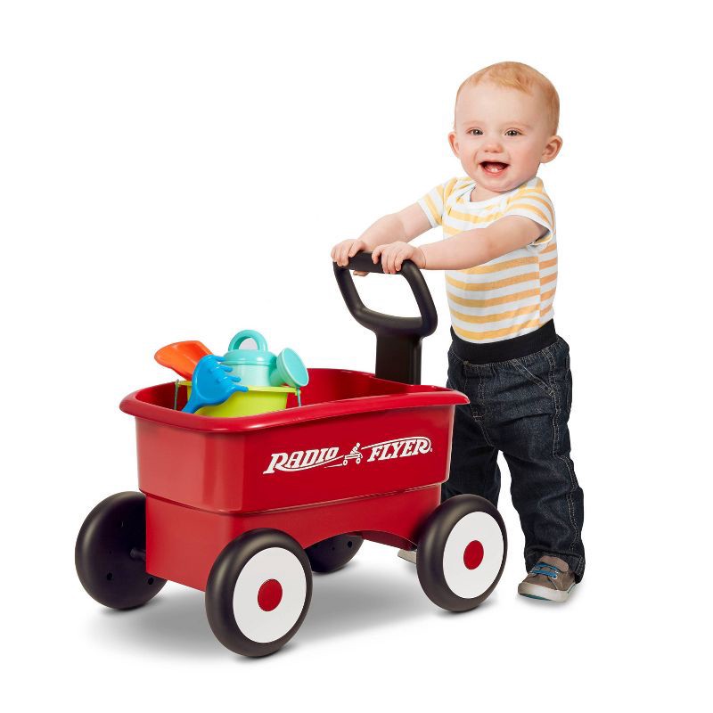slide 6 of 12, Radio Flyer 2-in-1 Wagon with Garden Tools Push Walker, 1 ct
