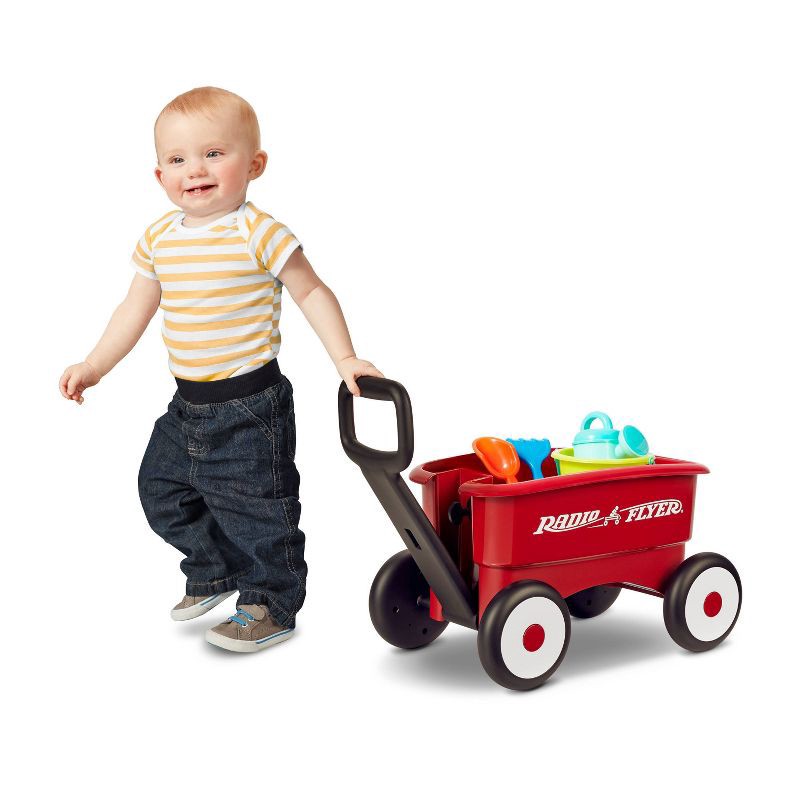 slide 8 of 12, Radio Flyer 2-in-1 Wagon with Garden Tools Push Walker, 1 ct