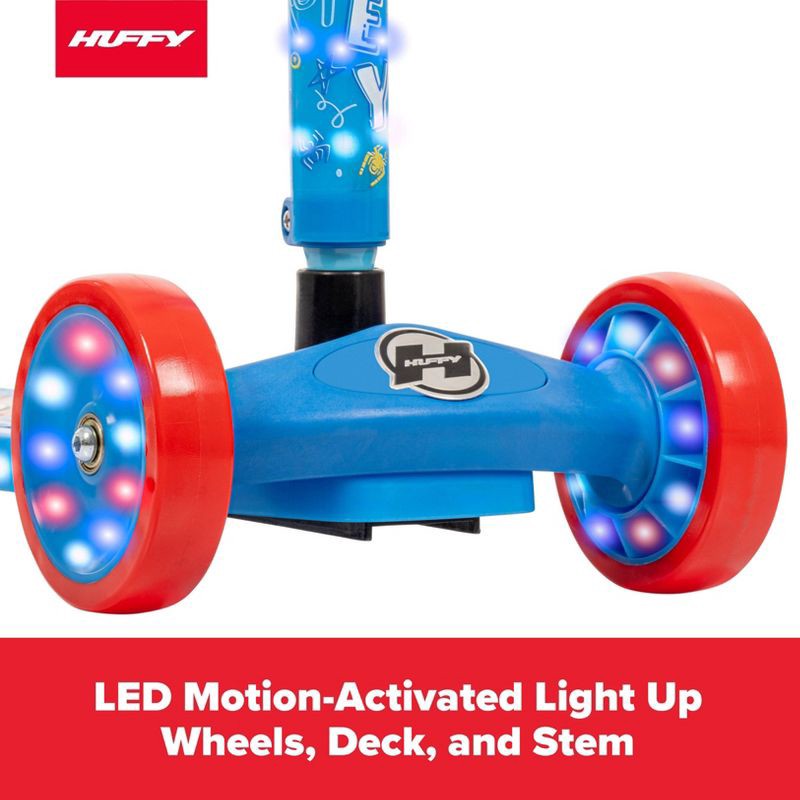 slide 2 of 12, Huffy Spidey and His Amazing Friend 3-Wheel Scooter with LED Lights - Blue, 1 ct