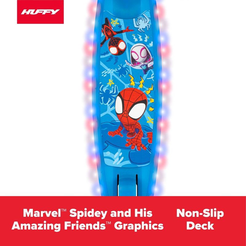 slide 3 of 12, Huffy Spidey and His Amazing Friend 3-Wheel Scooter with LED Lights - Blue, 1 ct
