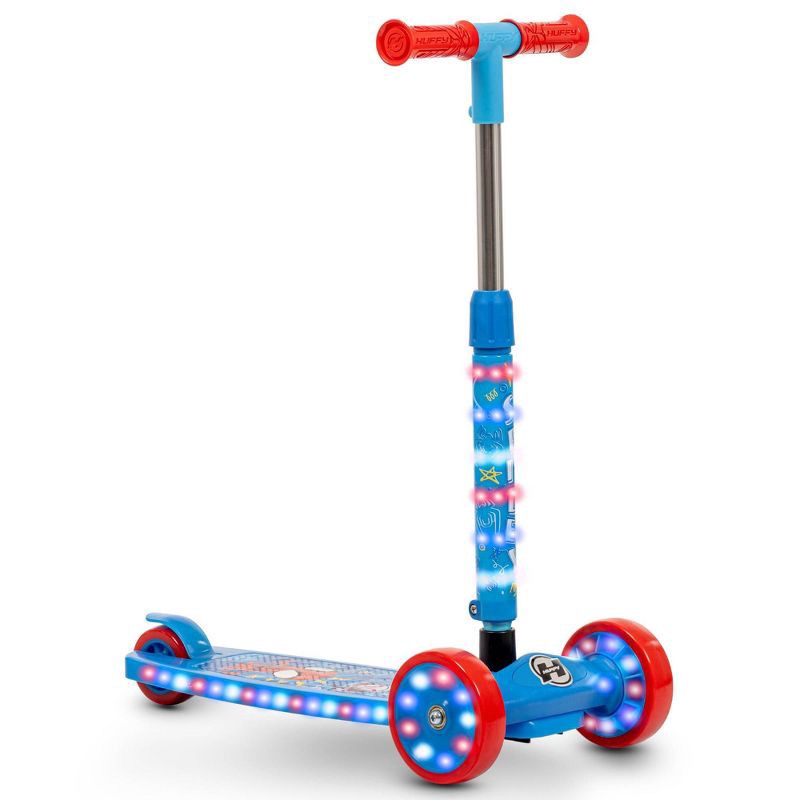 slide 1 of 12, Huffy Spidey and His Amazing Friend 3-Wheel Scooter with LED Lights - Blue, 1 ct