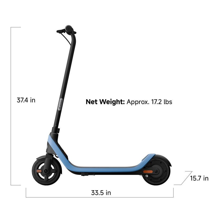 slide 2 of 12, Segway C2 Lite Kids Electric Scooter 9.9 mph Max Speed and 5.9 mi Max Range - Blue, 1 ct