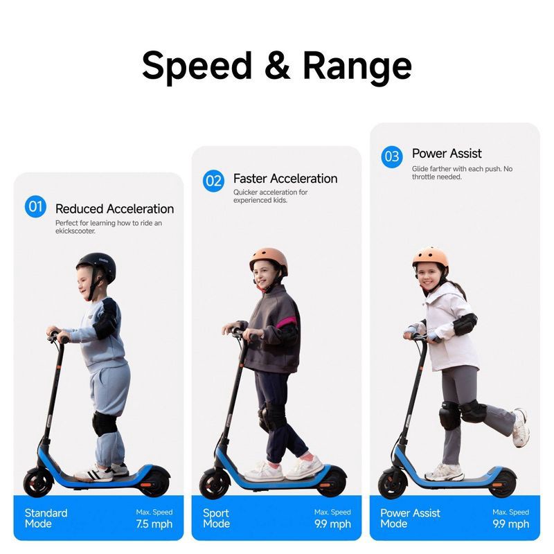 slide 4 of 12, Segway C2 Lite Kids Electric Scooter 9.9 mph Max Speed and 5.9 mi Max Range - Blue, 1 ct