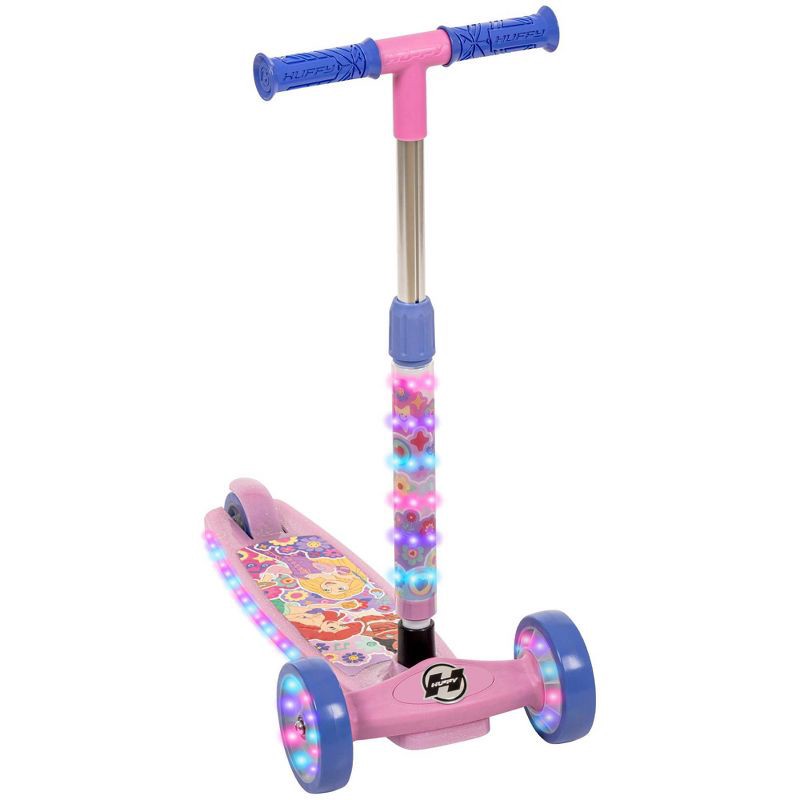 slide 5 of 12, Huffy Disney Princess 3-Wheel Scooter with LED Lights - Pink/Purple, 1 ct