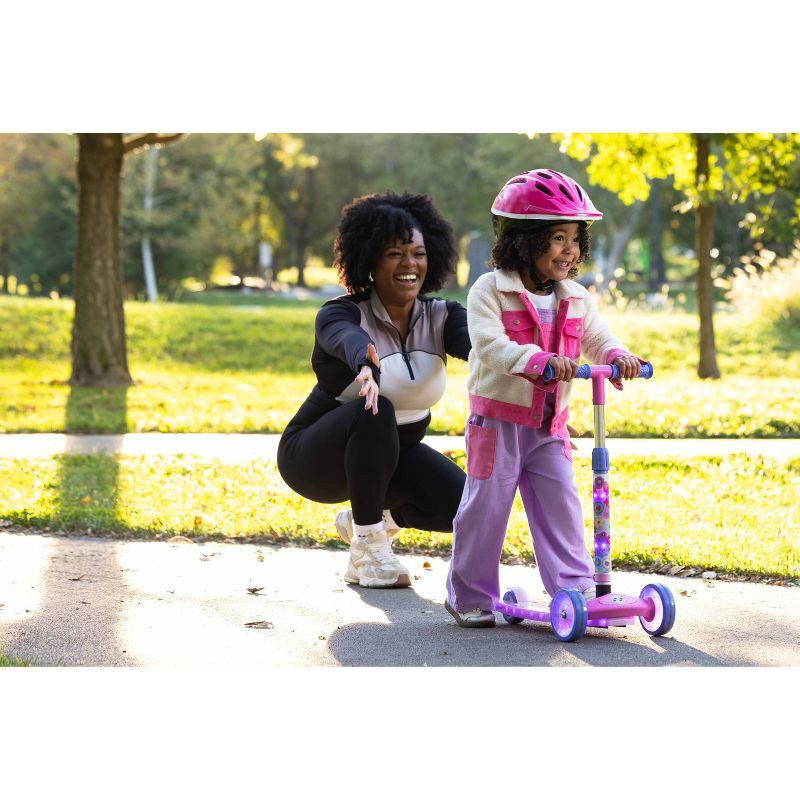 slide 6 of 12, Huffy Disney Princess 3-Wheel Scooter with LED Lights - Pink/Purple, 1 ct
