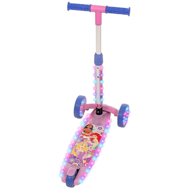 slide 7 of 12, Huffy Disney Princess 3-Wheel Scooter with LED Lights - Pink/Purple, 1 ct