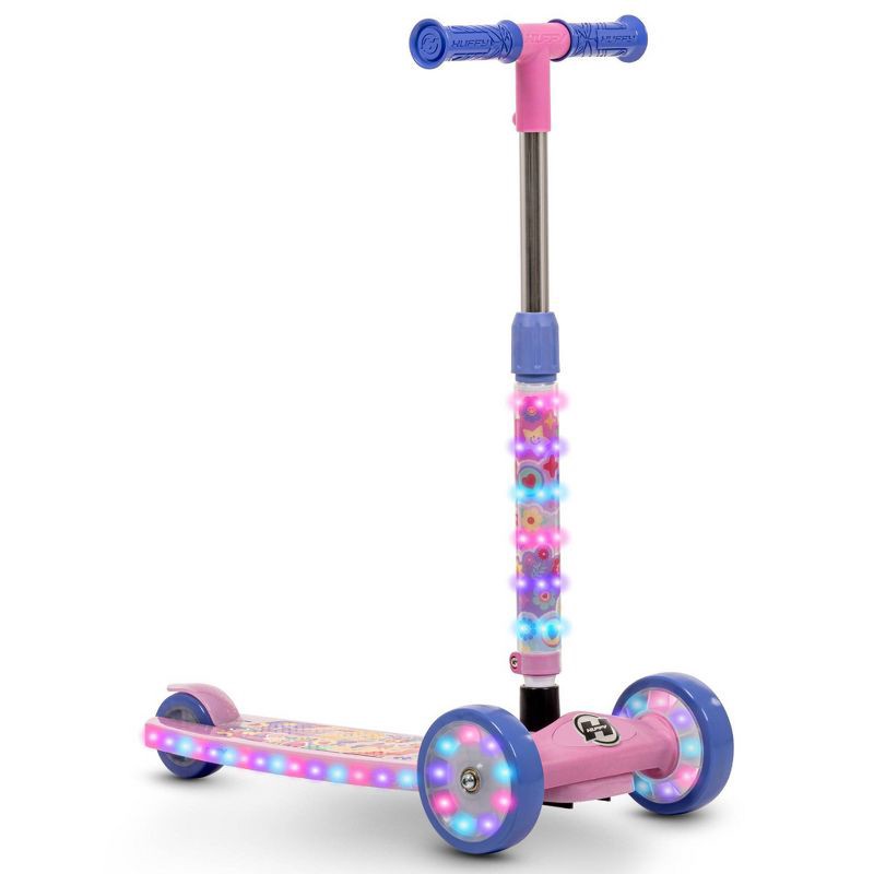 slide 1 of 12, Huffy Disney Princess 3-Wheel Scooter with LED Lights - Pink/Purple, 1 ct