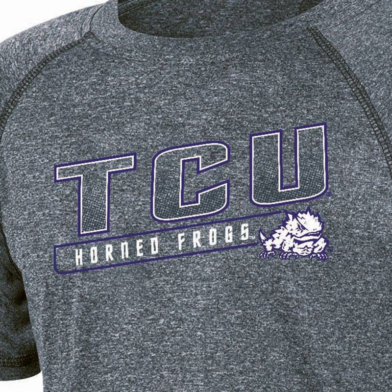 slide 3 of 3, NCAA TCU Horned Frogs Boys' Gray Poly T-Shirt - S, 1 ct