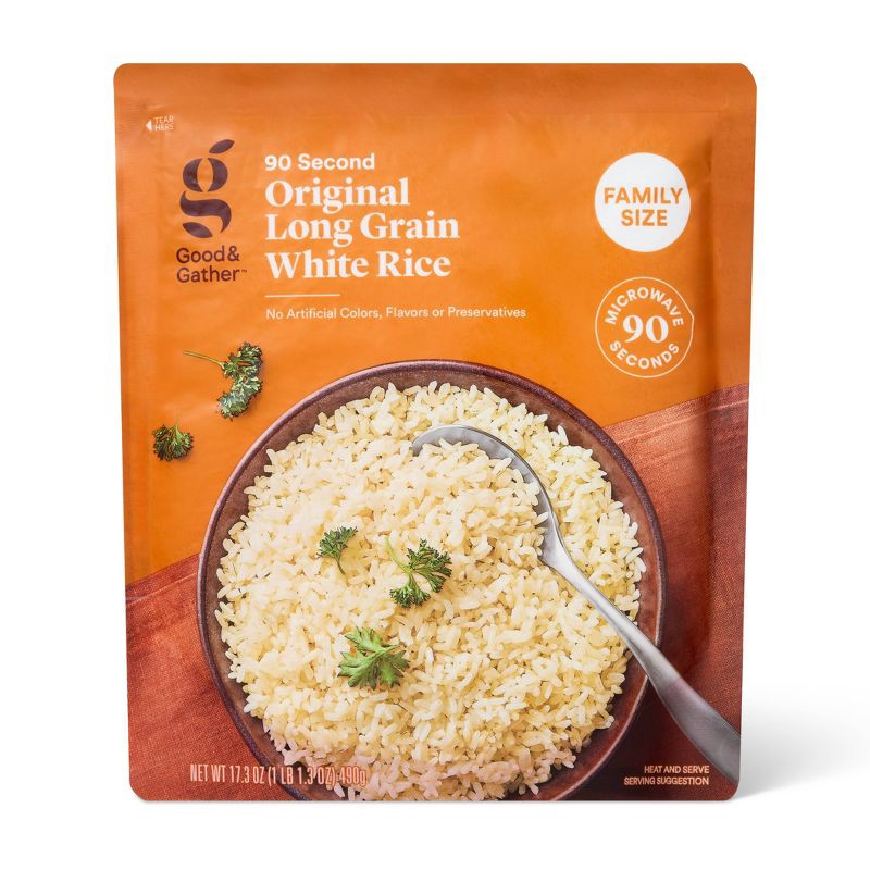 slide 1 of 4, Family Size Microwavable Original Long Grain White Rice - 17.3oz - Good & Gather™, 17.3 oz
