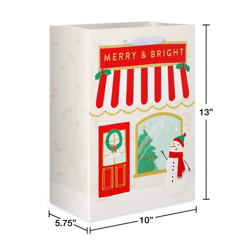 slide 4 of 5, American Greetings 13" Large Christmas Gift Bag Merry and Bright Storefront, 1 ct