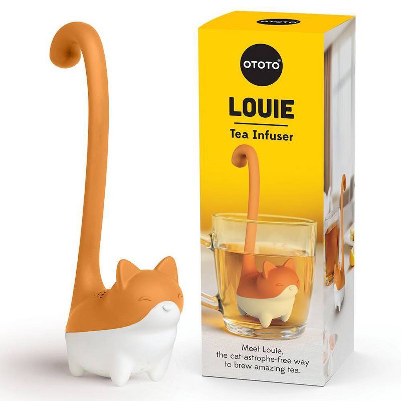 slide 2 of 5, Ototo Holiday Gift Silicone Louie Cat Tea Infuse White/ Black, 1 ct