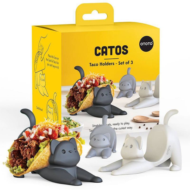 slide 2 of 5, Ototo Holiday Gift Plastic Catos Cat Taco Holder Food Safe, 1 ct