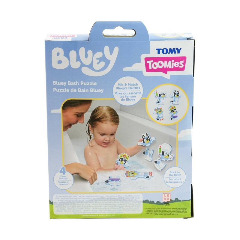slide 2 of 8, Bluey Tomy Toomies Bath Puzzle with Net Storage Bag - 8pc, 8 ct