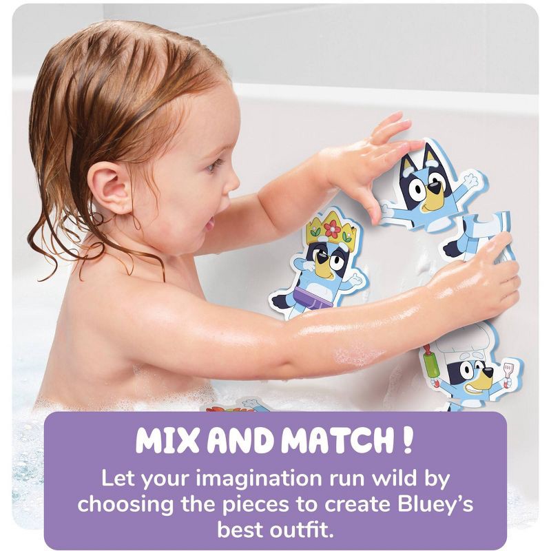 slide 3 of 8, Bluey Tomy Toomies Bath Puzzle with Net Storage Bag - 8pc, 8 ct