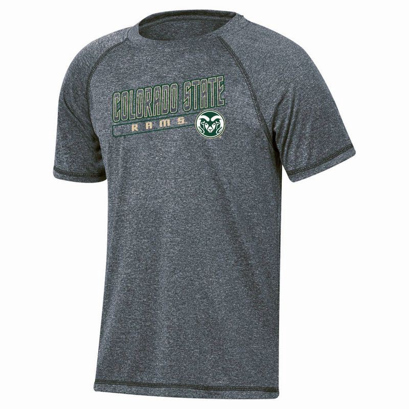slide 1 of 3, NCAA Colorado State Rams Boys' Gray Poly T-Shirt - M: Midweight Crew Neck Jersey, 1 ct