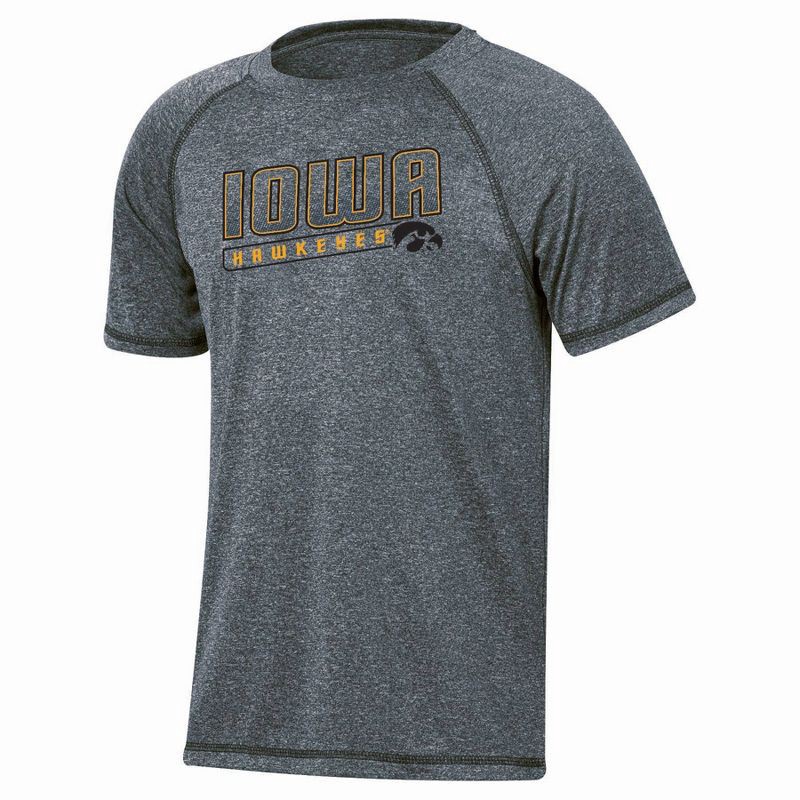 slide 1 of 3, NCAA Iowa Hawkeyes Boys' Gray Poly T-Shirt - XL, 1 ct