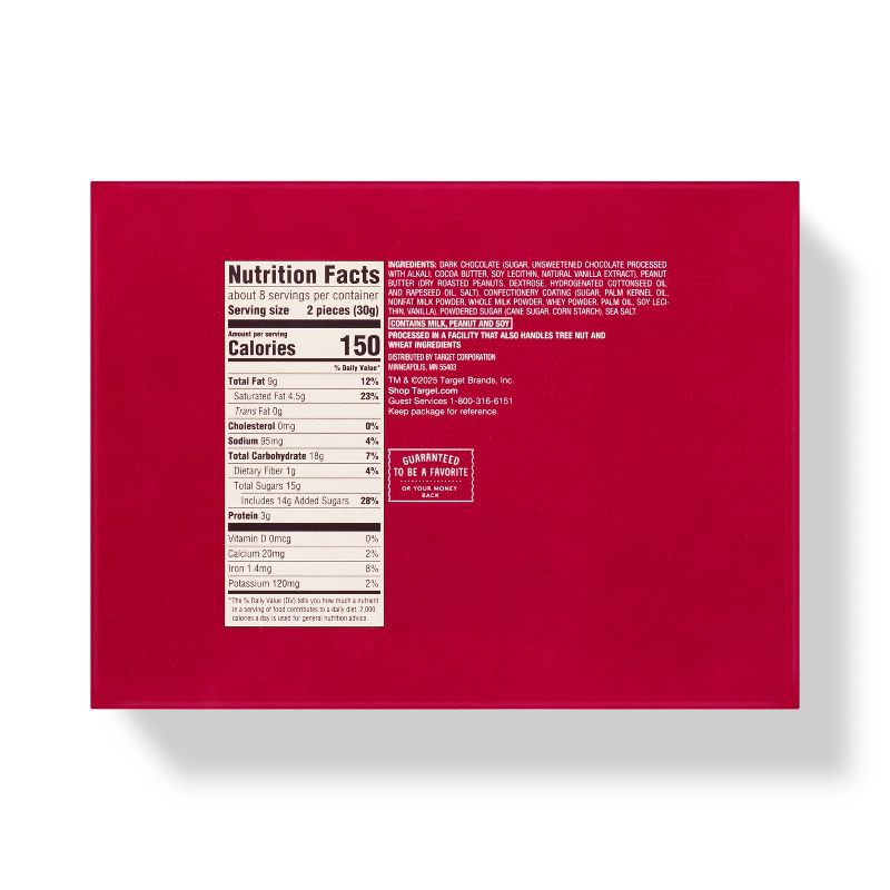 slide 2 of 3, Dark Chocolate Peanut Butter Bites with Sea Salt - 7.87oz - Favorite Day™, 7.87 oz