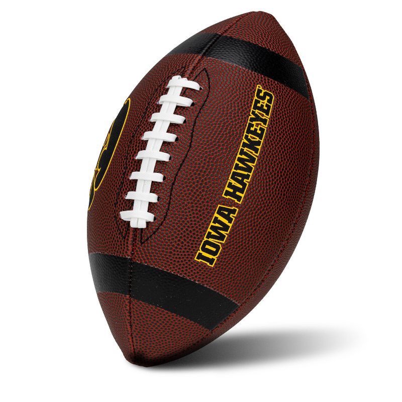 slide 2 of 2, NCAA Iowa Hawkeyes Junior Football: Rubber Bladder, Ages 6-8, Multicolored, 1 ct