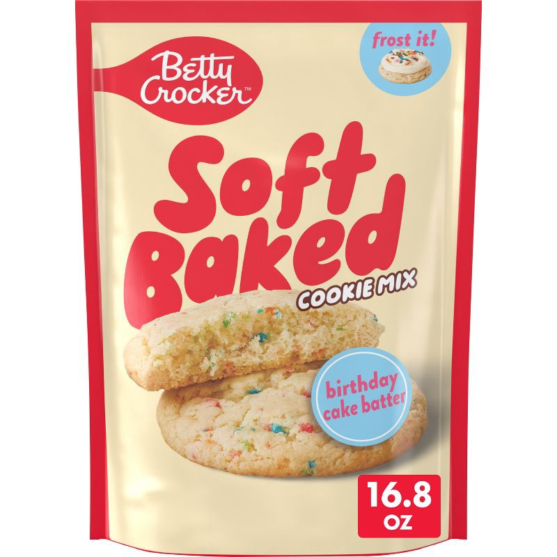slide 1 of 7, Betty Crocker Soft Baked Birthday Cake Batter Cookie Mix - 16.8oz, 16.8 oz
