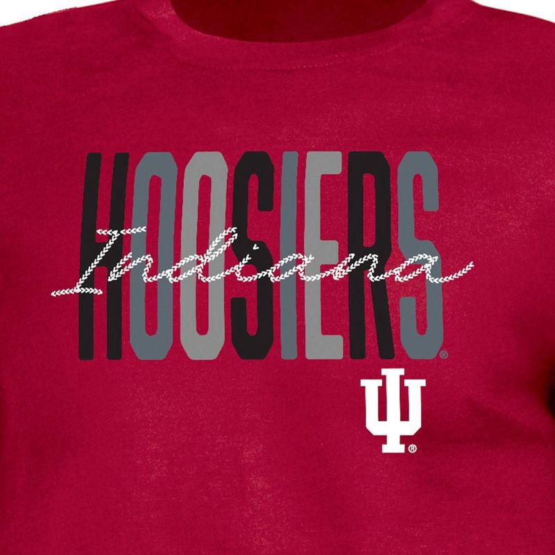slide 3 of 3, NCAA Indiana Hoosiers Girls' Crew Neck T-Shirt - L, 1 ct