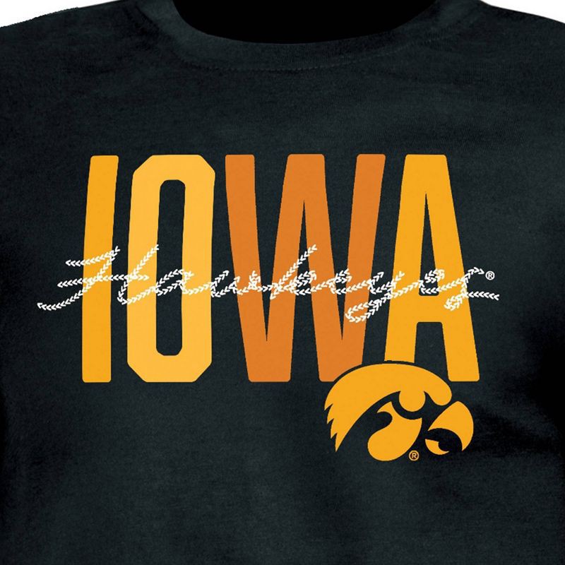 slide 3 of 3, NCAA Iowa Hawkeyes Girls' Crew Neck T-Shirt - L, 1 ct