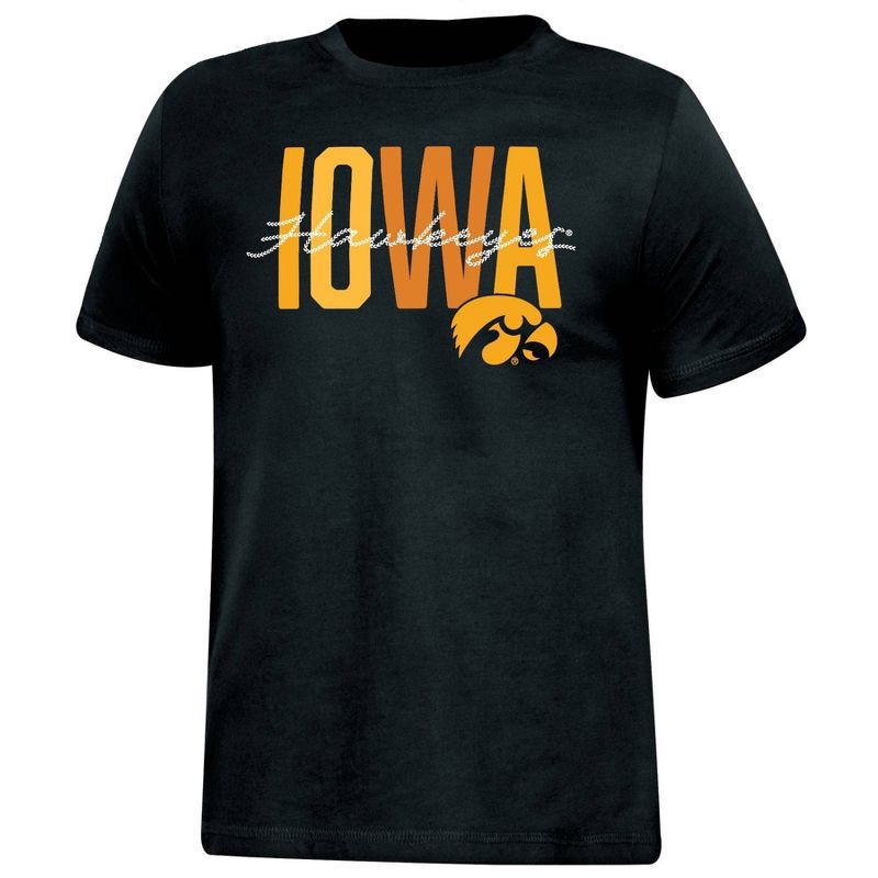 slide 1 of 3, NCAA Iowa Hawkeyes Girls' Crew Neck T-Shirt - XL, 1 ct