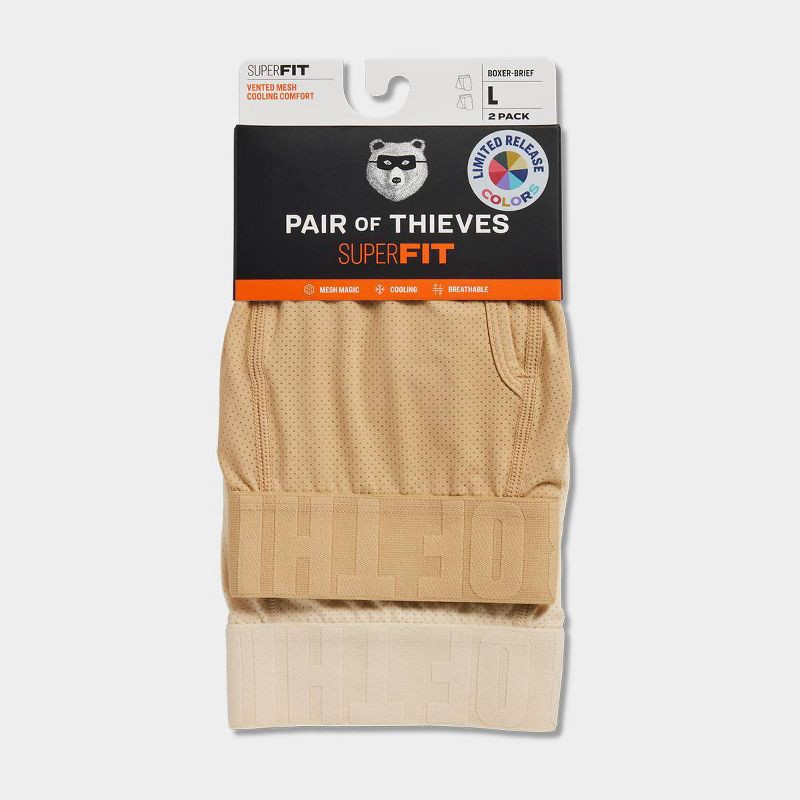 slide 3 of 5, Pair of Thieves Men's Boxer Briefs 2pk - Tan S, 2 ct