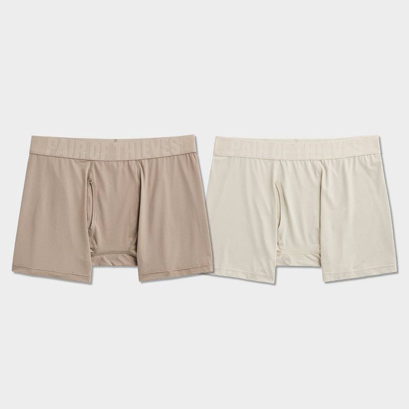 slide 3 of 5, Pair of Thieves Men's Boxer Briefs 2pk - Light Brown L, 2 ct