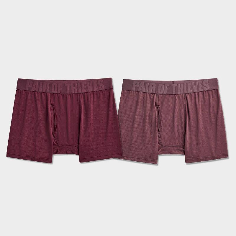 slide 4 of 5, Pair of Thieves Men's Boxer Briefs 2pk - Dark Red M, 2 ct