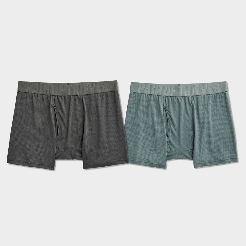 slide 1 of 4, Pair of Thieves Men's Boxer Briefs 2pk - Dark Gray XL, 2 ct