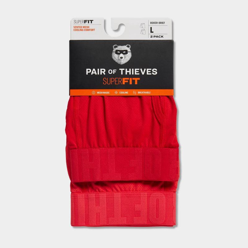 slide 2 of 4, Pair of Thieves Men's Boxer Briefs 2pk - Red L, 2 ct