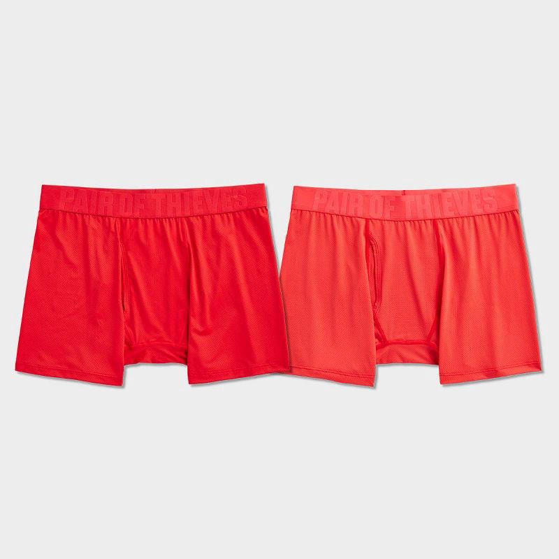 slide 4 of 4, Pair of Thieves Men's Boxer Briefs 2pk - Red XL, 2 ct