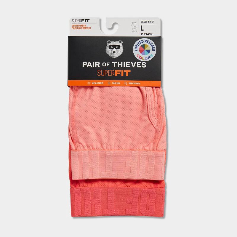 slide 3 of 5, Pair of Thieves Men's Boxer Briefs 2pk - Peach Orange L, 2 ct