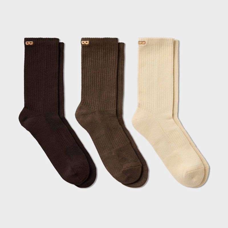 slide 3 of 5, Pair of Thieves Men's Crew Socks 3pk - Dark Brown 6-12, 3 ct
