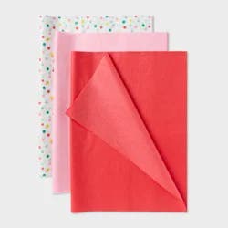 20ct Christmas Polka Dot and Solid Tissue Paper Red/Pink/White - Spritz™